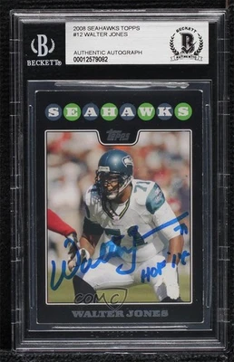 BAS 2008 Topps Seattle Seahawks Walter Jones #12 BGS Authentic Auto HOF - Image 1 of 2