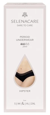 Selenacare Menstruationsunterwäsche HIPSTER schwarz Größe L