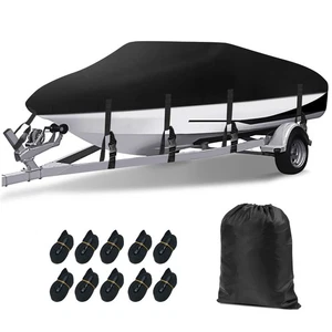 Waterproof Boat Cover 20' 21' 22' Fit V-Hull Tri-Hull Pro-Style Fishing Runabout - Picture 1 of 12