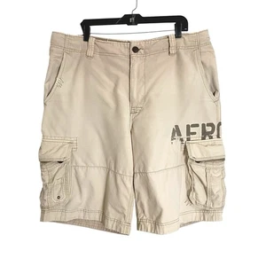 Aeropostale Cargo Utility Shorts Herren 38 hellbraun beige khaki Bermuda distressed - Bild 1 von 8