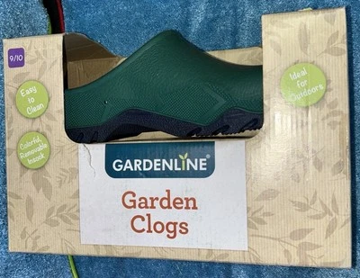 Gardenline Garden Clogs Green Rubber Size 9 /10 811505 Aldi Made In Bosnia - Image 1 of 4