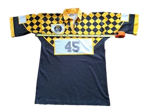 ZEUS BALMAIN TIGERS Yellow Black Checkerboard Rugby Shirt #45 Size XL Australia - Picture 1 of 7
