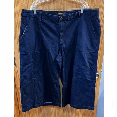 Jean capris Ashley Stewart lavado oscuro para mujer talla grande 26 W aproximadamente 12 en entrepierna Foto 1 de 4