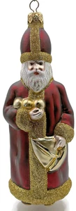 Patricia Breen Saint Nicholas Bordeaux Gold Glitter Christmas Tree Ornament - Picture 1 of 12