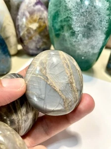 Gray Moonstone Crystal Stone Healing Crystals Yoga Reiki Meditation 2" - Picture 1 of 7