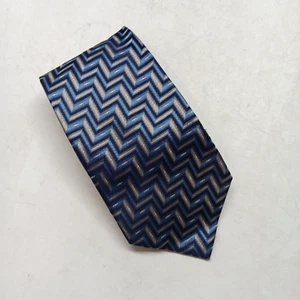Corbata Van Heusen, azul, gris, 100 % seda, para hombre 57x4 - Imagen 1 de 4