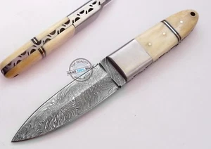 8.00" Custom made Beautiful Damascus Steel skinning dagger Knife (AA-0152-8) - Picture 1 of 5