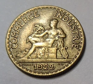 1922 France 50 Centimes coin - Picture 1 of 2