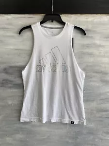 ADIDAS DV0517 'The Go-To' Canotta Performance Logo Iridescente, S M XL - Bianco - Foto 1 di 9