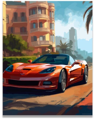INSPIRATIONAL WALL ART CO. 2006 Corvette C6 Poster Car Posters Wall Decor Men 11x14 Inches Unframed