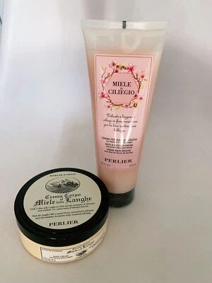 Perlier Miele De Ciliego Bath Shower Cream And Honey Langhe Body Cream Lot - Image 1 of 4
