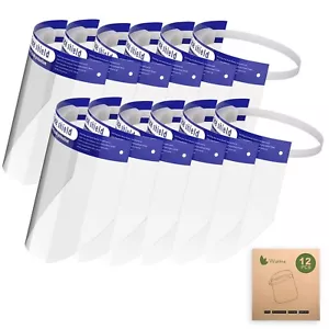 NEW 12PCS Reusable Face Shield Adjustable Transparent Anti-Droplet Antifog - Picture 1 of 2