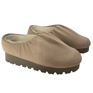 Yume Yume Slip On Mules Neutral Beige Camp Shoe Low Platform Slides Sz 39 - Picture 1 of 14