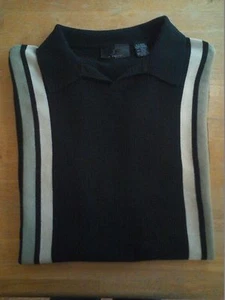Ferrar JF Knit Shirt Black Size XL Acrylic Cotton Collar Men's Fashion - Picture 1 of 6