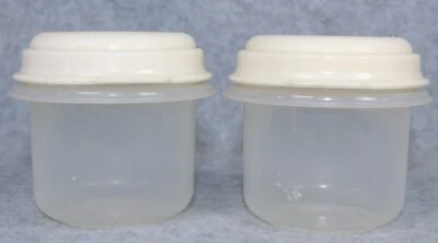 2 contenedores de almacenamiento Rubbermaid pequeños de colección para servir 1/2 taza #0 almendra Foto 1 de 4