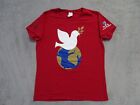 Tee it up for the Troops Veterans World Peace T Shirt Dove Planet Golf Large Red