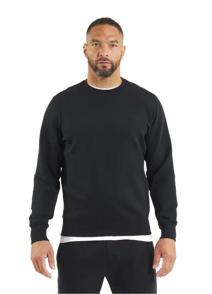 Sweat-shirt à col rond pour hommes PitBull SAMPSON en coton noir - Photo 1/4