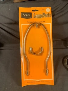 Vintage SEARS 10" Tall Electric Table Lamp Brass Harp under socket NOS - Picture 1 of 3
