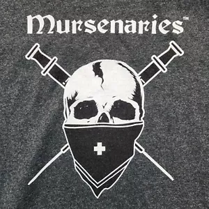 Mursenaries Skull Needles Red Cross Grau Kurzarm T-Shirt Herren L - Bild 1 von 7