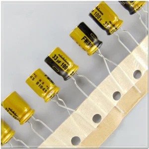 Condensador electrolítico Nichicon serie FW 33uF/100V33uF para audio 8X11.5mm 85°C - Imagen 1 de 2