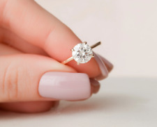14k Rose Gold Diamond Rings Wedding Certified Round 1.10 Carat IGI GIA lab Grown