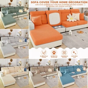 Stretch Sofa Seat Cushion Covers Couch Slipcovers Anti-Slip Chaise Lounge Cover - Picture 1 of 88