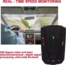 Car Anti-Police Speeding Radar Detector Voice Alert 16 Band 360° GPS Camer Black