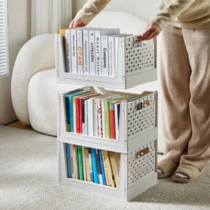 Foldable Cube Bookcase Shelf Display Stackable Storage Shelving Unit Living room - Picture 1 of 13