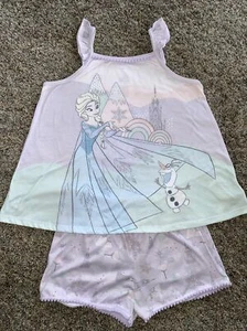 Disney World Elsa & Olaf 2 Piece Pajamas Girls Size 9/10 - Picture 1 of 6