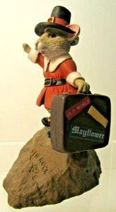 Hallmark 1988 Tender Touches PILGRIM MOUSE Plymouth Rock - Foto 1 di 11
