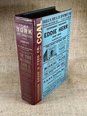 1939 vintage POLK YORK PA DIRECTORY names addresses advertising EXCELLENT - Image 1 of 4