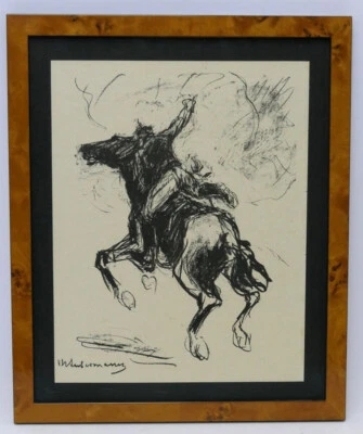 Max Liebermann "Soldat auf galoppierendem Pferd", Lithographie  31,0 x 24,0 cm - Bild 1 von 4