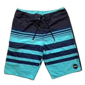 NEW O'Neill Shorts Men 33 Green Blue Hyperfreak Hybrid Board Stretch Surf - Picture 1 of 12