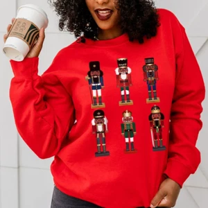 Black Nutcrackers Sweatshirt - African American Tops - Christmas Sweater - Picture 1 of 7