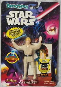 Tarjeta coleccionable JusToys Star Wars BendEms Luke Skywalker 1993 edición limitada Topps - Imagen 1 de 2