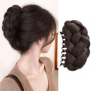 Synthetic Hair Bun Claw Clip Natural Hairpiece Wig Hair Clip  Hair Accessories - Picture 1 of 14