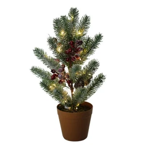 SINT 30" Premium Künstlicher Weihnachtsbaum mit roten Beeren, Tannenzapfen & LED Licht - Bild 1 von 22