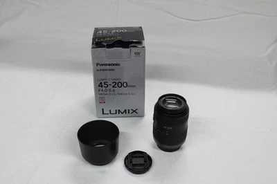 Panasonic Lumix G Vario 45-200mm f/4.0-5.6 Mega O.I.S./MEGA S.O.I., Boxed - Image 1 of 4