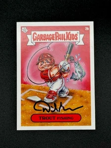 Mike Trout Fishing #2b Topps Garbage Pail Kids x MLB Artist David Gross Autogramm - Bild 1 von 3