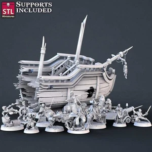 Pirate NPC Set | Tabletop Scale | D&D TTRPG Miniature | STL Miniatures - Picture 1 of 11