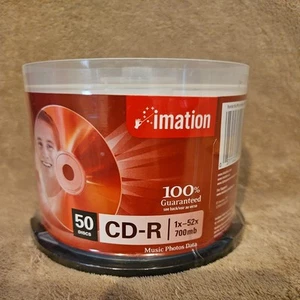 Disques CD vierges Imation 50 disques CD-R 1x-52x 700 Mo musique photos données NEUF SCELLÉ - Photo 1/5