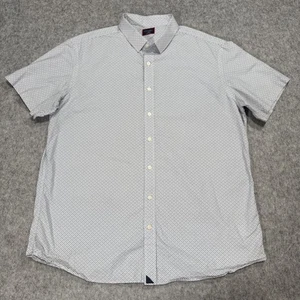 Untuckit Shirt Mens 2XL Tall White Blue Passerina Fish Print Short Sleeve Cotton - Picture 1 of 9