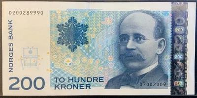 2009 NORWAY PAPER MONEY - 200 KRONER BANKNOTE! - Image 1 of 2
