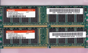 512MB 2x256MB DDR-400 HYNIX PC-3200 HYMD232646B8J-D43 AA Desktop Memory Kit DDR1 - Picture 1 of 5
