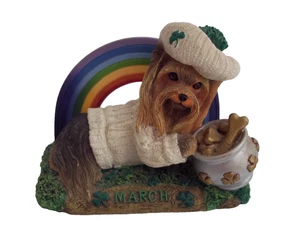 The Danbury Mint Calendar Yorkie Yorkshire Terrier Dog Figurine MARCH RARE - Picture 1 of 3
