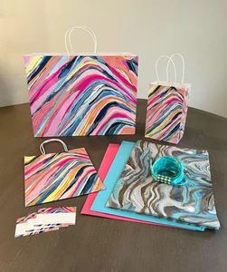 PAINTED DESERT Gift Bag Bundle with Tissue Paper, Gift Tags, Raffia Ribbon - Picture 1 of 7