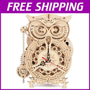 Puzzle Orologio Gufo Vintage - Regalo Artigianato Creativo - Foto 1 di 8