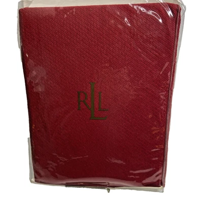 Ralph Lauren Home Round Red Christmas Dining Tablecloth 70 In Diamond Textured - Image 1 of 4