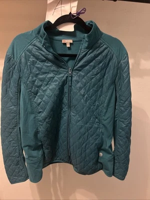 Talbots Women’s XL Quilted Pattern Teal Lite Weight - Изображение 1 из 4