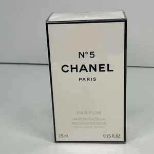 VINTAGE Chanel No. 5 Parfum 0.25oz / 7.5mL Rechargeable Refillable NIB Sealed - Picture 1 of 9